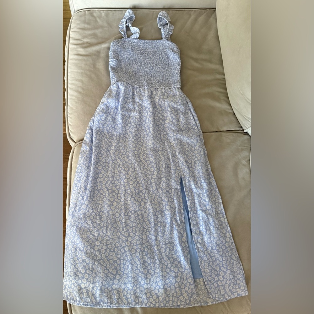 Abercrombie & Fitch Blue Textured Dress
